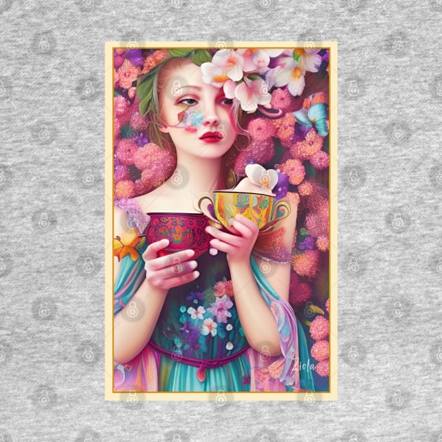 Enchanting and dreamy Flower girl drink Tea by ZiolaRosa